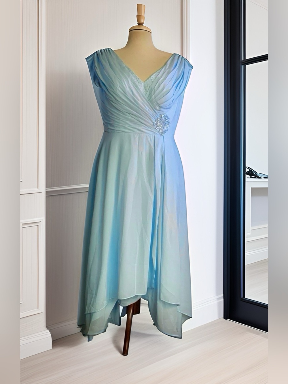Formal Gown Light Blue Bridesmaid Prom Wedding Formal NWT